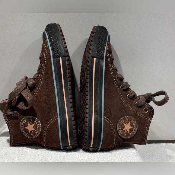 CONVERSE ALL STAR Suede Chuck Taylor High Tops Brown Pink Women's Men’s 5.5 - Picture 6 of 11